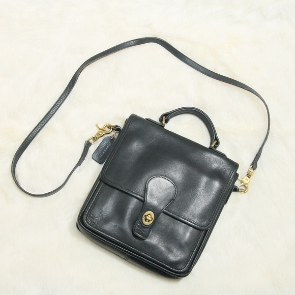 Coach Handbags - Vintage Coach Station Leather Crossbody Bag Navy